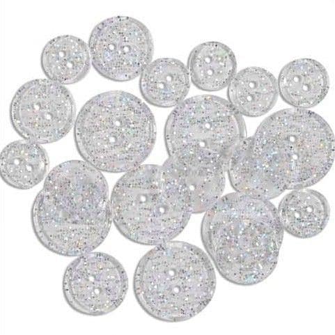 Favourite Findings Buttons Clear Glitter