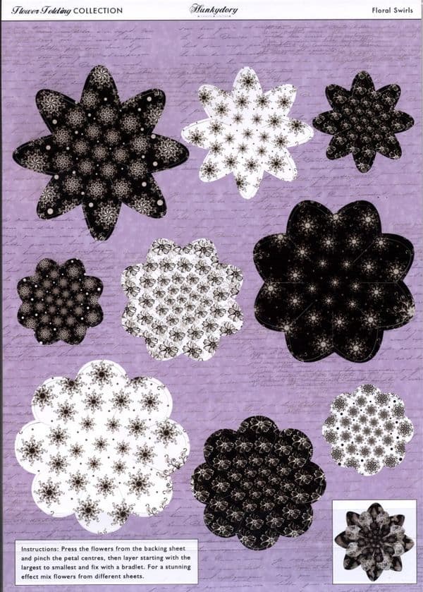 Hunkydory Die-Cut Flower Folding Floral Swirls/Pretty Paisley