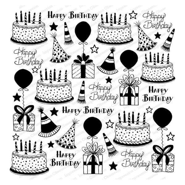 Impression Obsession Birthday Fun Stamp Plate