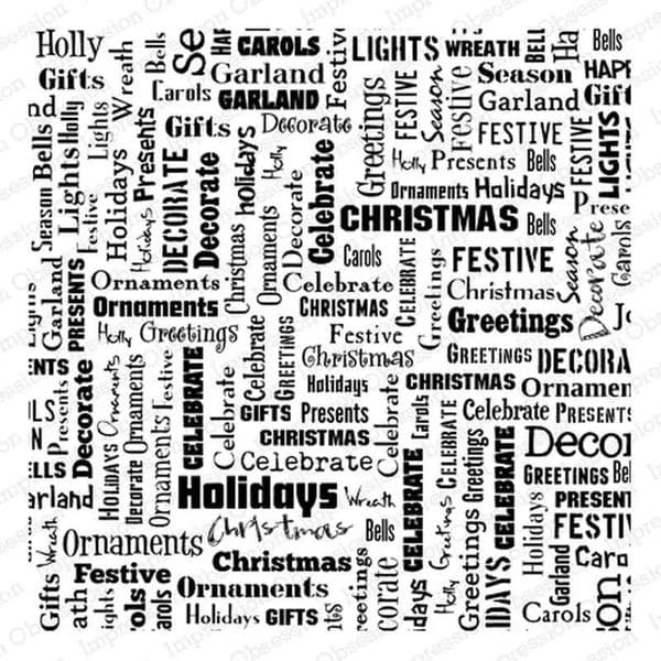 Impression Obsession Christmas Text Stamp Plate