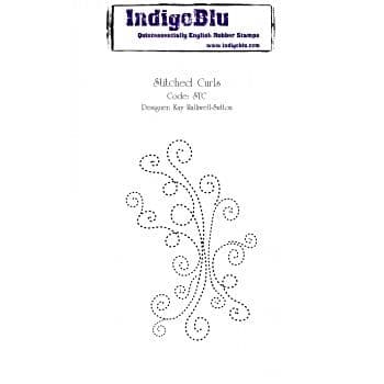 IndigoBlu Dinkie Rubber Stamp Stitched Curls