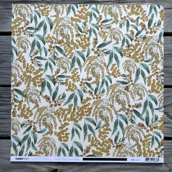 Kaisercraft Under the Gum Leaves 12x12 Wattle