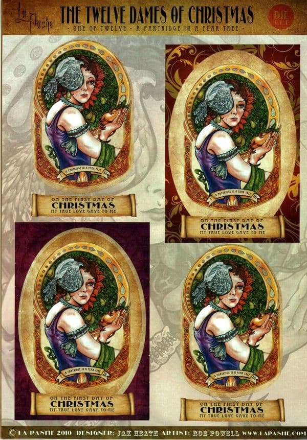 La Pashe 12 Dames of Christmas Collage Sheet 01 Partridge
