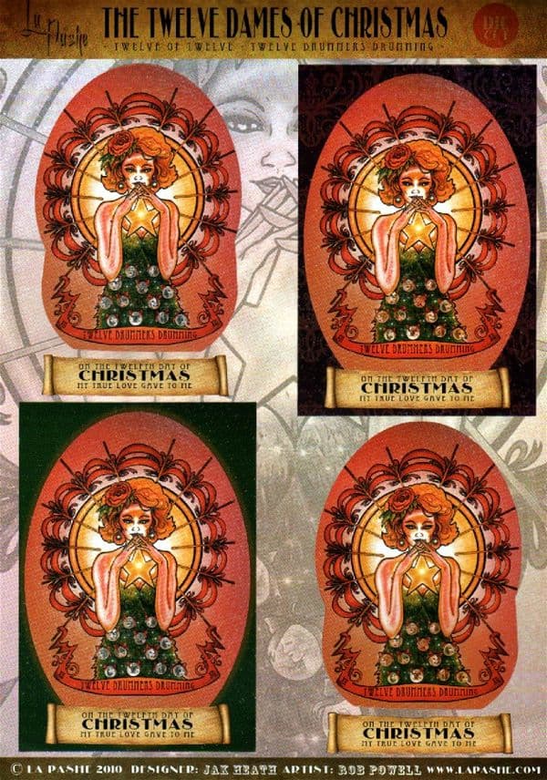 La Pashe 12 Dames of Christmas Collage Sheet 12 Drummers