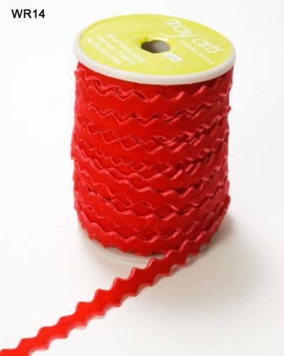 May Arts Velvet Ric Rac Red