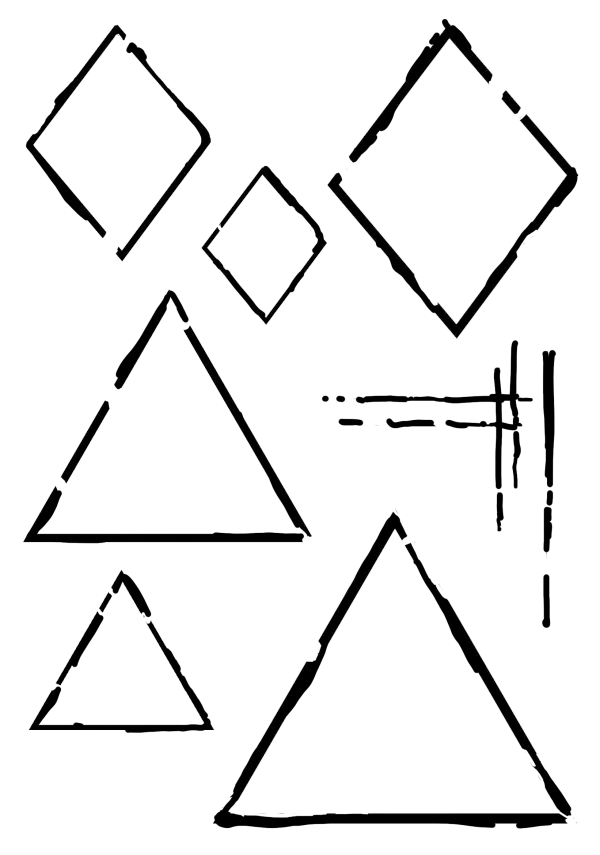 Oakwood Distressed Triangle & Diamond Stamp Set