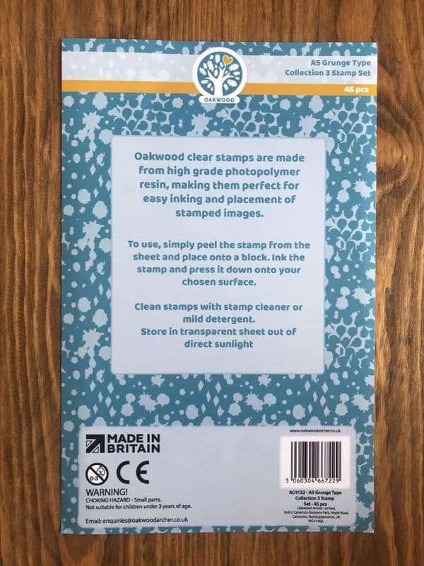 Oakwood Grunge Type Stamp Set 3