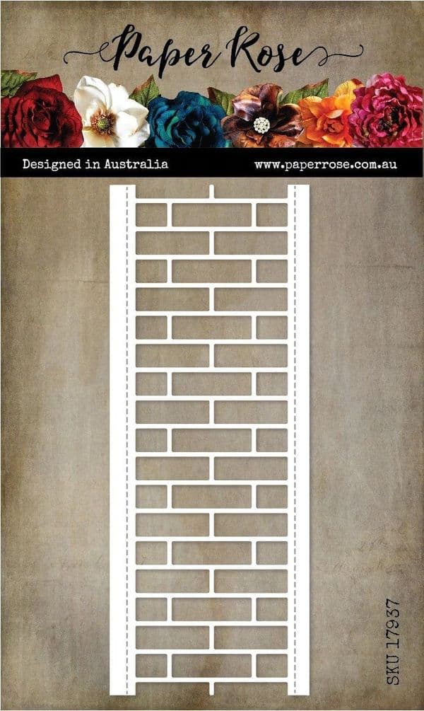 Paper Rose Die Brick Wall Border