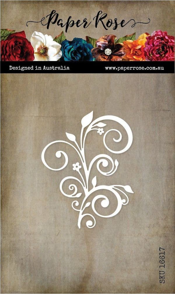 Paper Rose Die Elegant Flourish Small