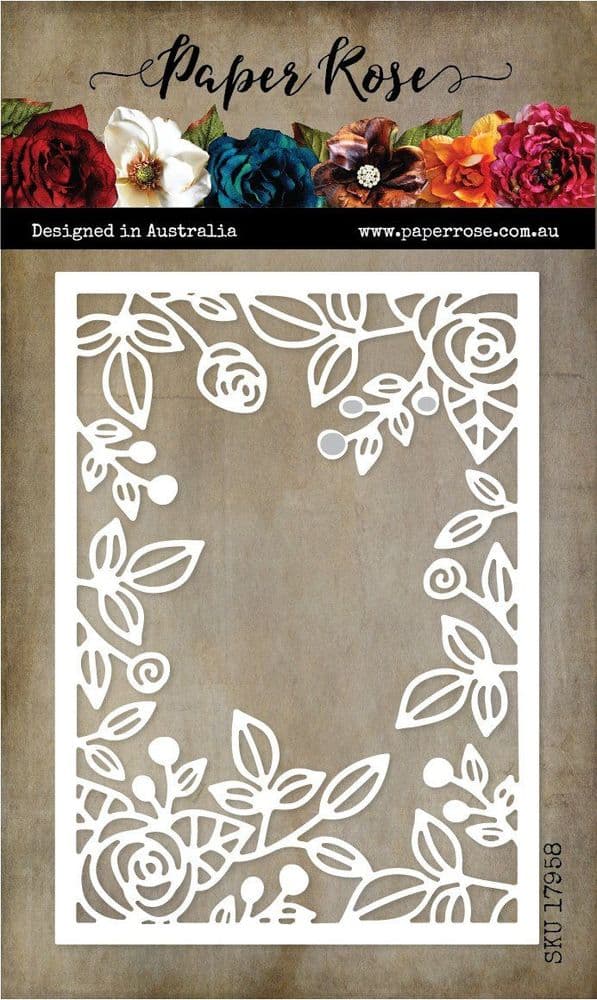 Paper Rose Die Rose Rectangle Frame
