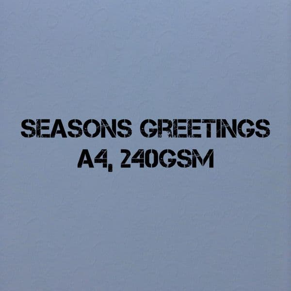 Payper Box A4 Embossed Card White Seasons Greetings - 1 Sheet