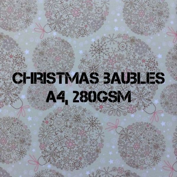 Payper Box - A4 Printed Card Christmas Baubles - 10 Sheets