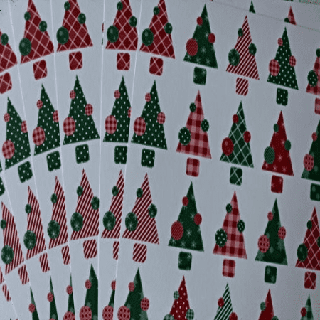 Payper Box - A4 Printed Card Large Patchwork Trees - 10 Sheets