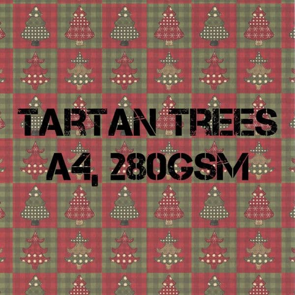 Payper Box - A4 Printed Card Tartan Trees - 10 Sheets