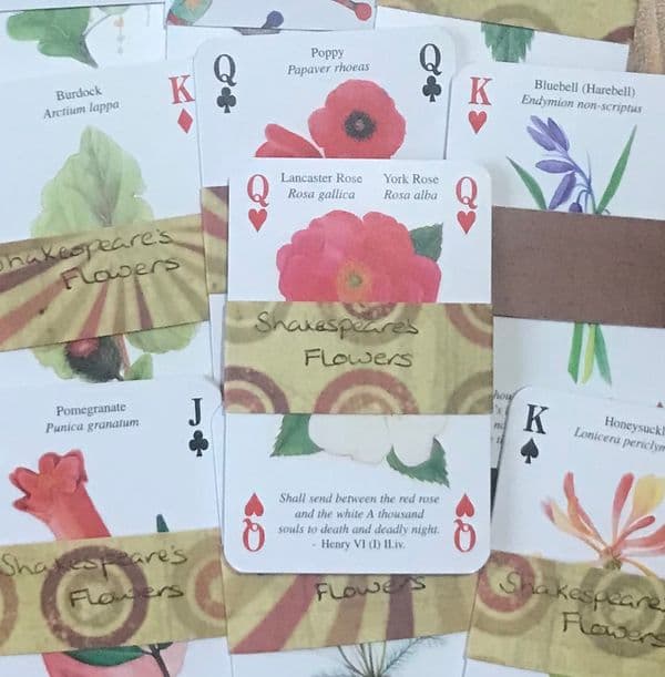 Shakespeare's Flowers - 5 Playing Cards -