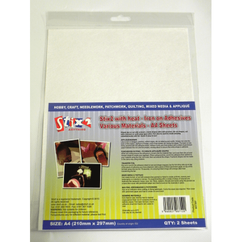 Stix-2 A4 Iron on Adhesive - Various Materials