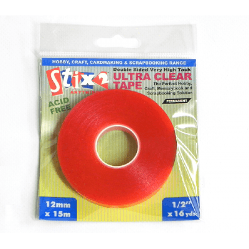 Stix-2 Ultra Clear Double Sided Embossable Tape 12mm
