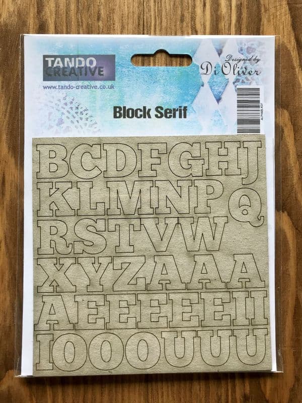 Tando Chipboard - Alpha Sheet - Block Serif
