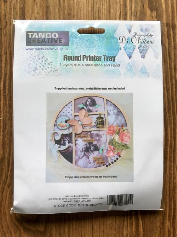 Tando Chipboard - Mini Round Printer Tray - 152mm