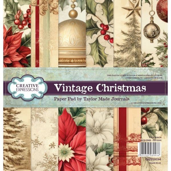 Taylor Made Journals - 8x8 Paper Pad - Vintage Christmas