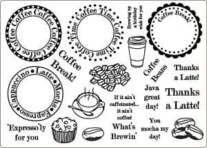 U-mount Coffee Time Clear Cling Stamps