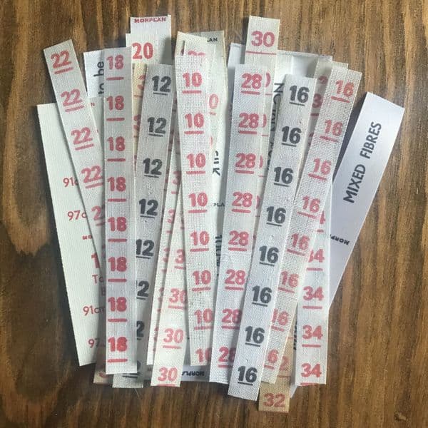 Vintage Fabric Labels - 25 Strips