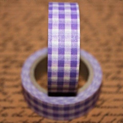 Washi Tape Plum Check