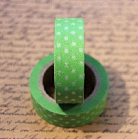 Washi Tape Polka Dot Green/Clear