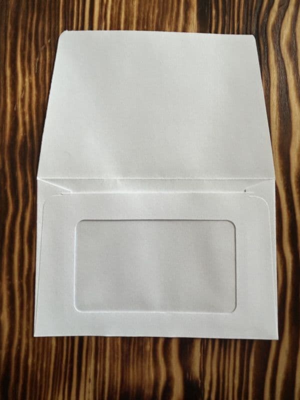 White Keepsake Envelope - 68mm x 105mm