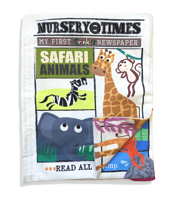Crinkly Cloth - Nursery Times Safari Animals Crinkly Newspaper