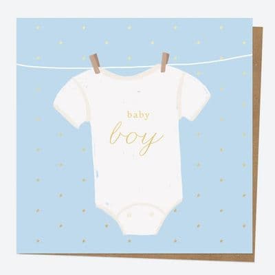 DAP - New Baby Boy Dotty Greeting Card