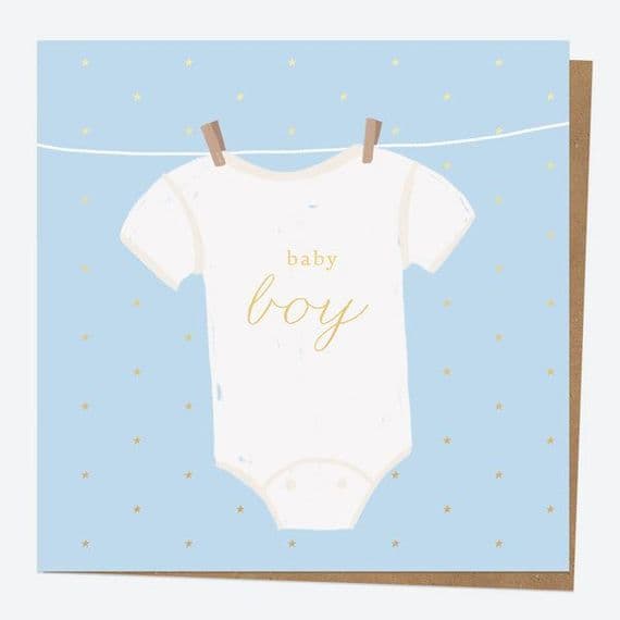 DAP - New Baby Boy Dotty Greeting Card