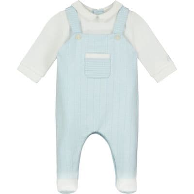 Emile et Rose - Fox Embroidered Stripe 2in1 Dungaree Babygrow