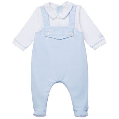 Emile et Rose - Harvey 2in1 Blue Baby Boy Dungaree Babygrow