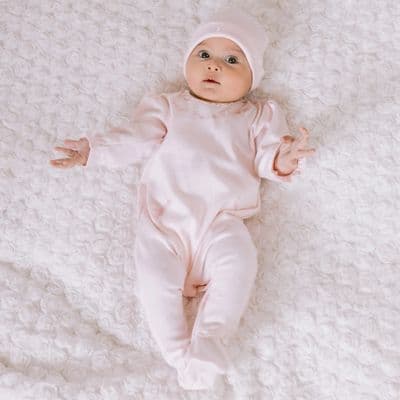 Emile et Rose - Jayne Baby Girls Pink Babygrow with matching Hat