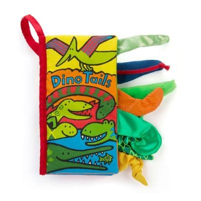 Jellycat - Dino Tails Soft Crinkly Activity Baby Book (22cmx5cm)