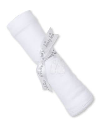 Kissy Kissy -  White Pique Cuddle Bunnies Blanket