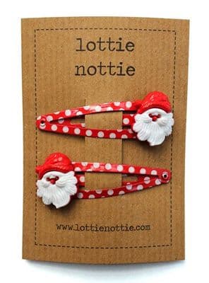 Lottie Nottie - Father Christmas on Red Spotty Clips