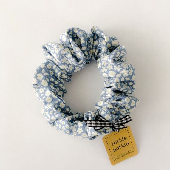 Lottie Nottie - Pastel Blue Bunny Pattern Scrunchie