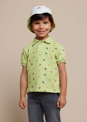 Mayoral -  Aloe Animal Print Short Sleeve Polo Shirt