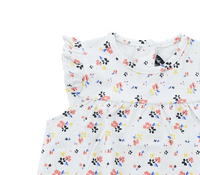 Weekend a la Mer - Ptitop Terracotta Multi Flowers Frill Top