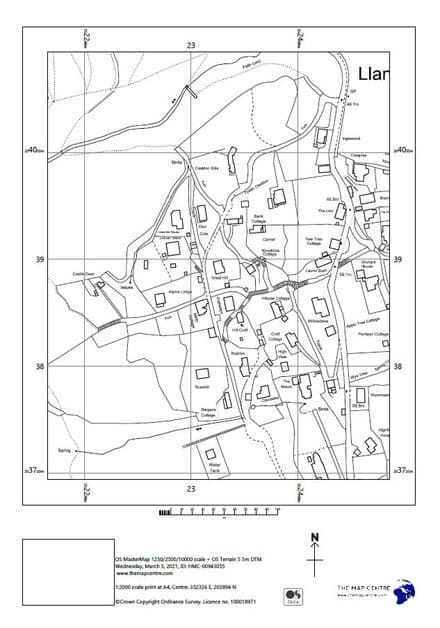 1:2,000 Ordnance Survey A4 Sitemap "Block Plan"