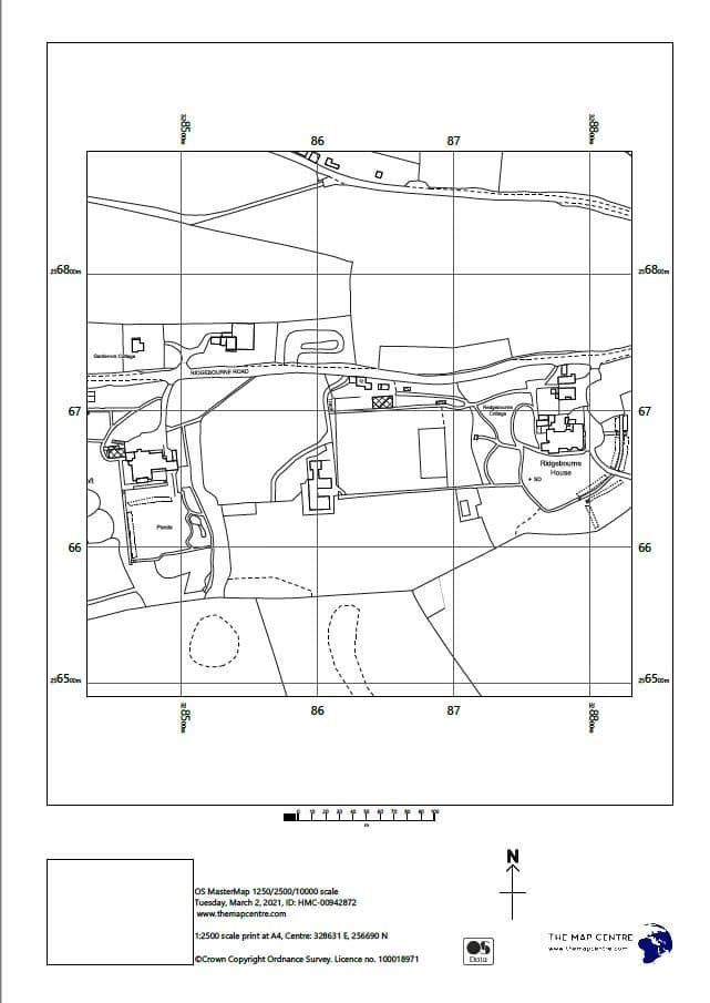 1:2,500 Ordnance Survey A4 Sitemap - Location Plan