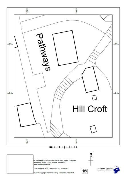 1:250 Ordnance Survey A4 Sitemap "Block Plan"