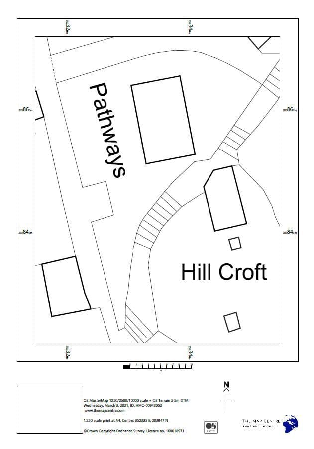 1:250 Ordnance Survey A4 Sitemap
