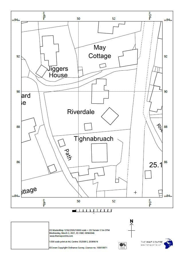 1:500 Ordnance Survey A4 Sitemap