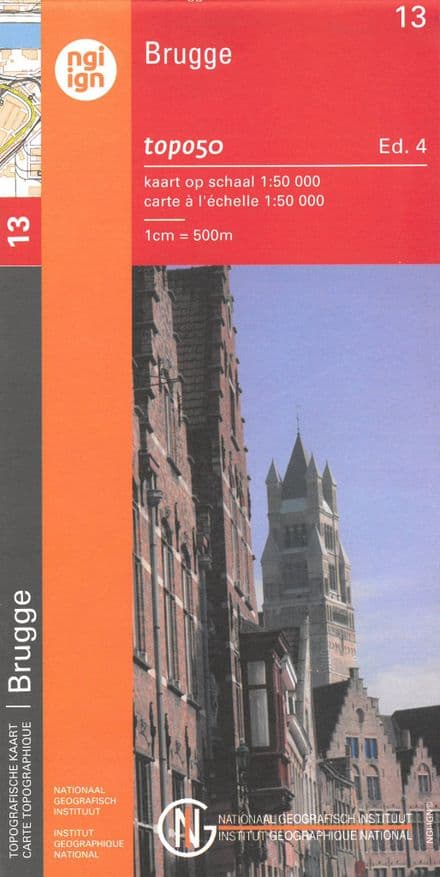13 NGI Belgian 1:50,000 Topo Map - Brugge
