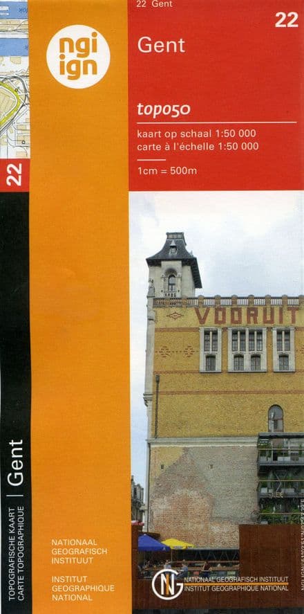 22 NGI Belgian 1:50,000 Topo Map Gent