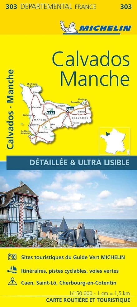303 Calvados, Manche - Michelin Local Map