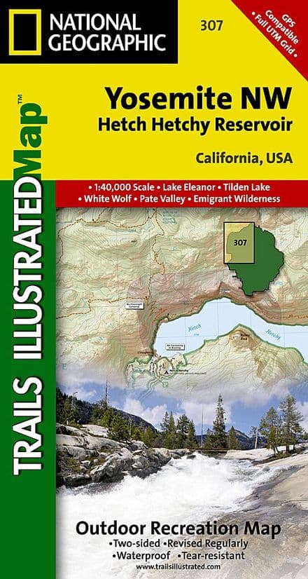 307 Yosemite NW: Hetch Hetchy Reservoir National Geographic Topographic Map